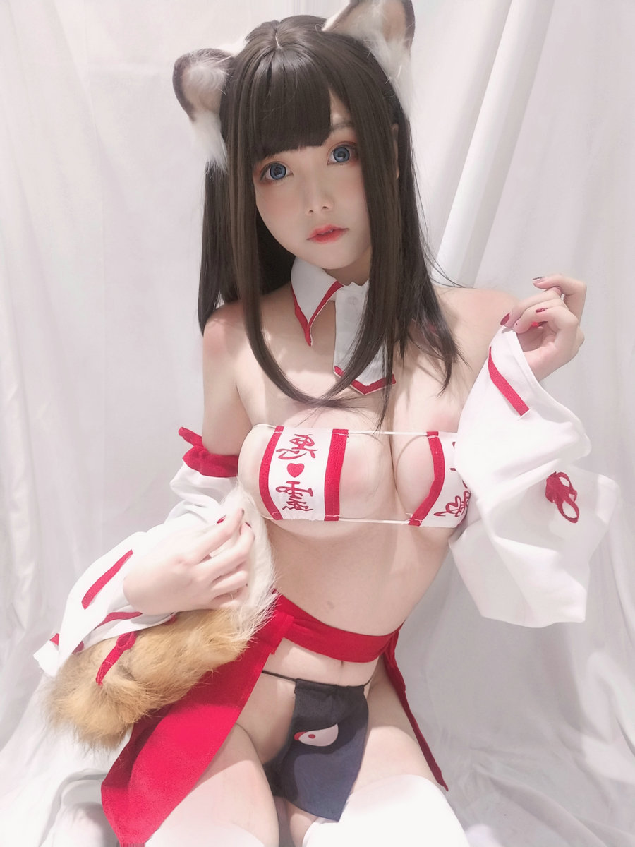 萌系小姐姐蜜汁猫裘 - 巫女小狐狸 [22P-41MB]